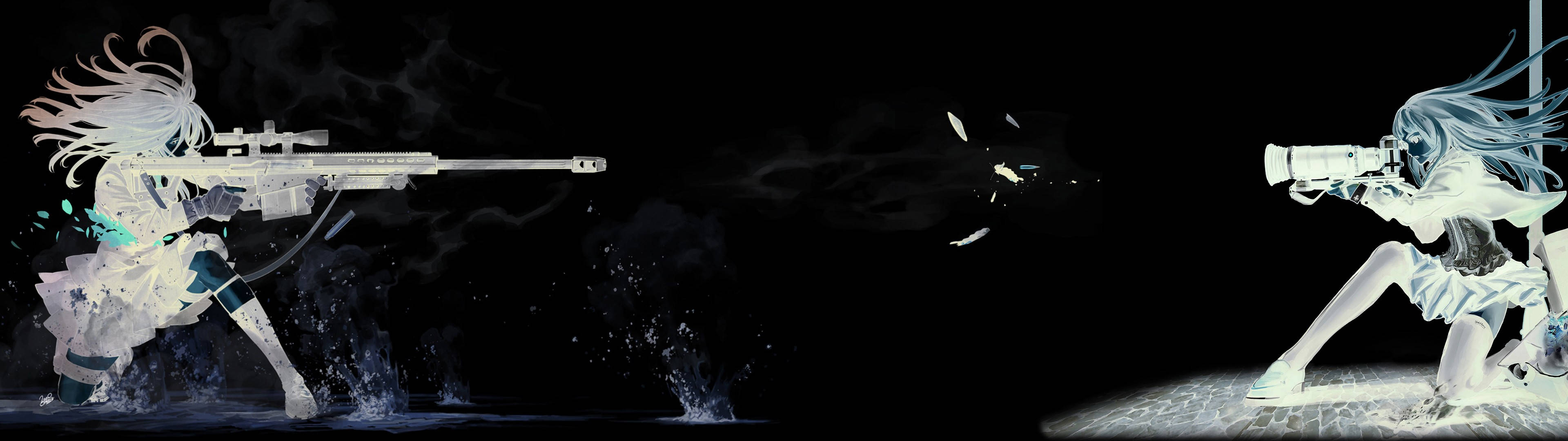 3840x1080 Hd Dual Monitor Gun Duel Background