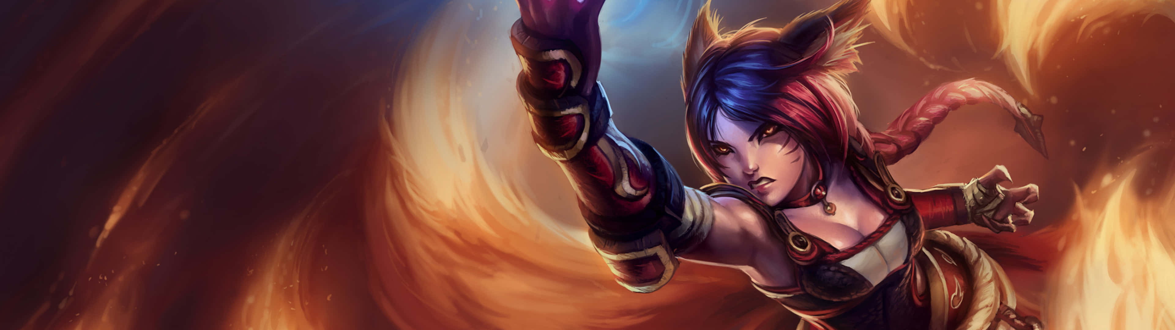 3840x1080 League Of Legends Ahri Background