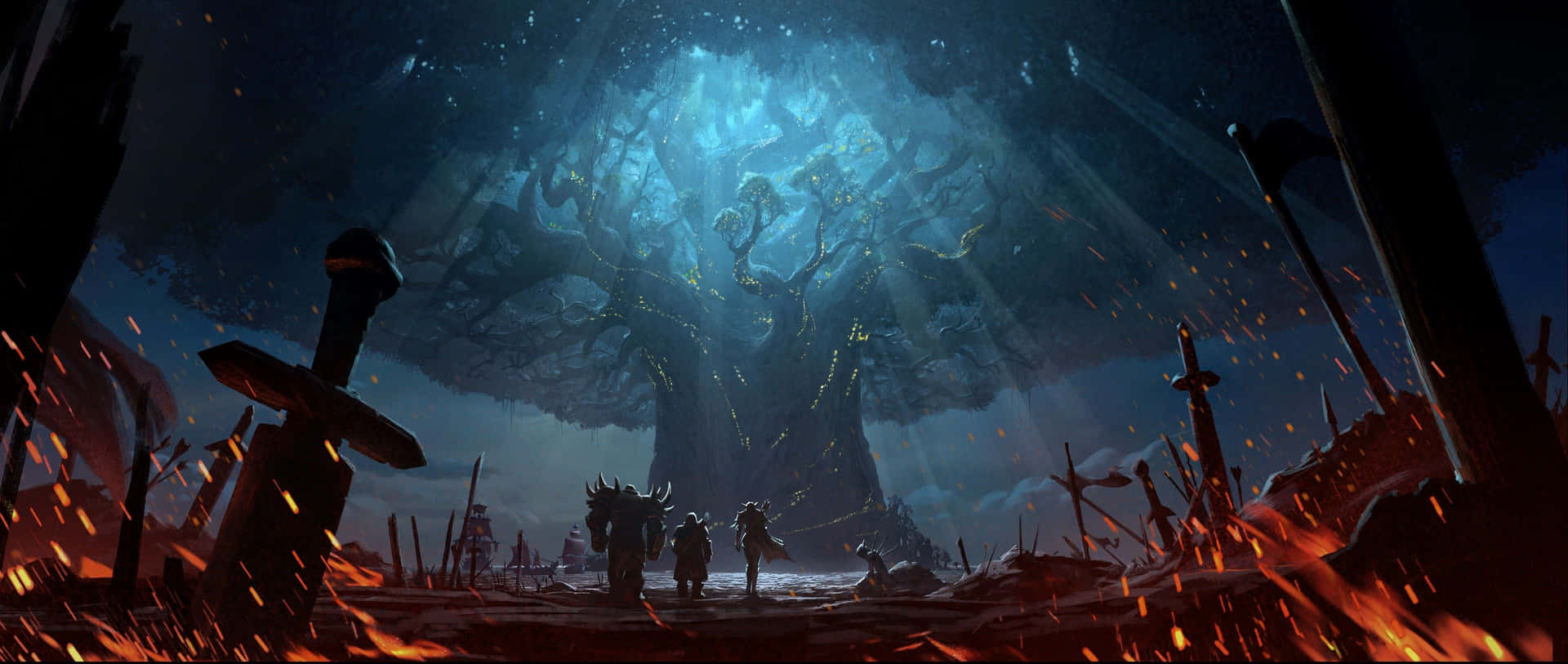 3840x1080 League Of Legends Tree Background