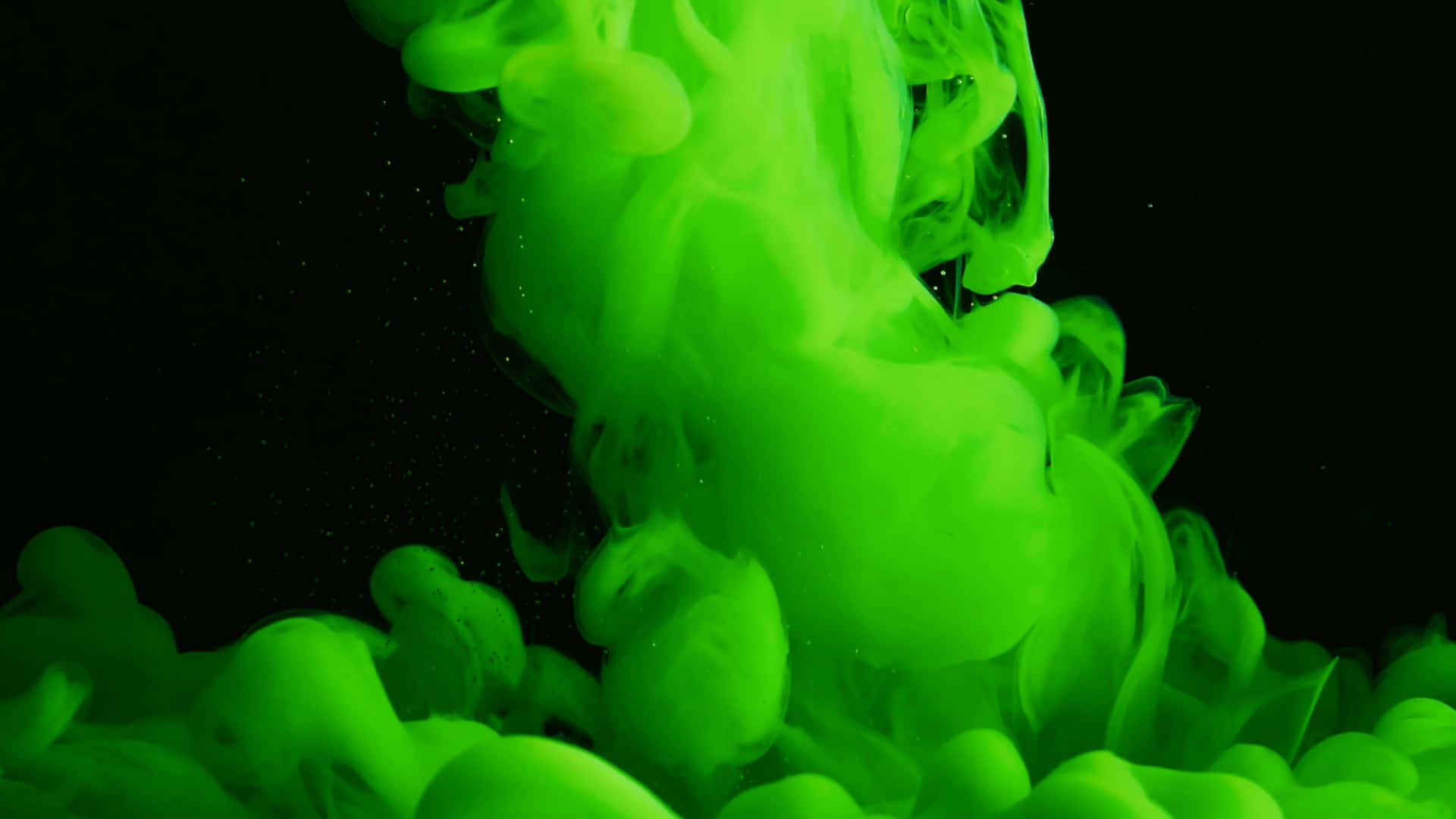 3d Abstract Neon Green Smoke Clouds Background