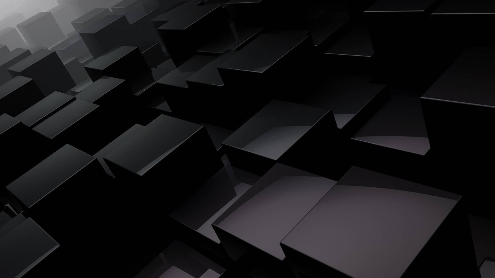 3d Abstract Squares Black Desktop