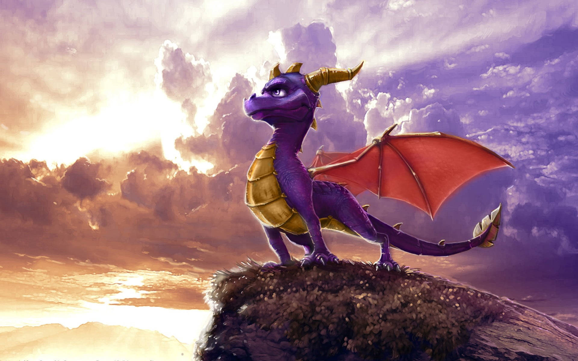 3d Animated Dragon On A Cliff Background