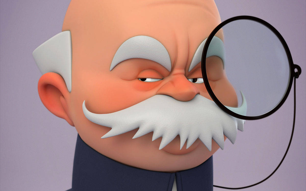 3d Animated Pretentious Old Man Background