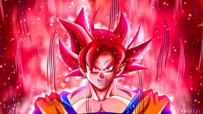 3d Anime Son Goku In Red 8k