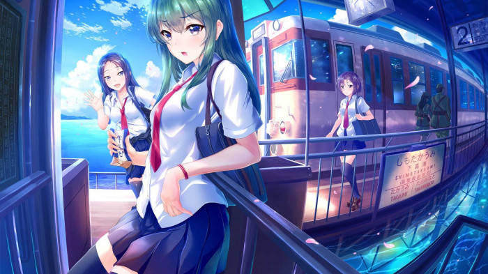3d Anime Subway Girls 8k Background