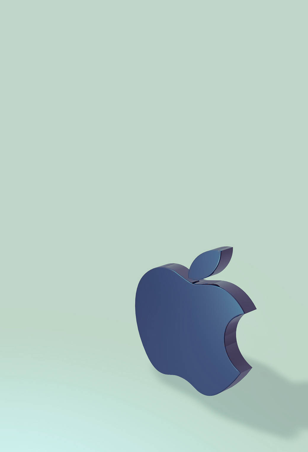 3d Apple Iphone Logo Casting Shadow Background