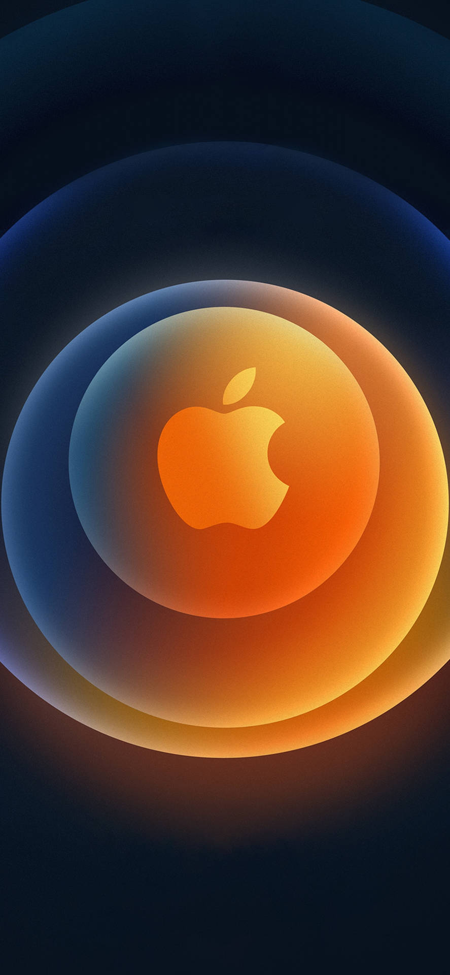 3d Apple Iphone Logo Concentric Circles Background