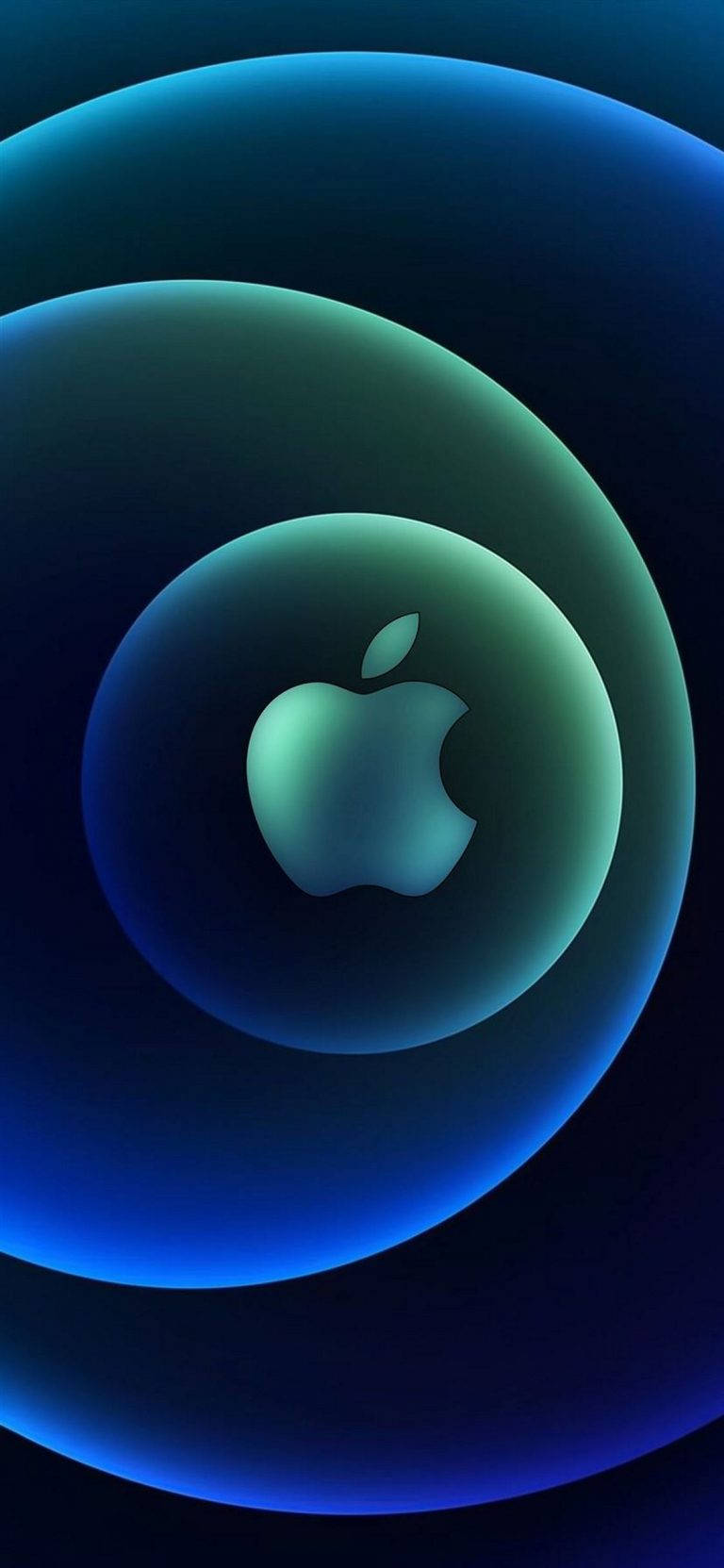 3d Apple Iphone Logo In Bubbles Background