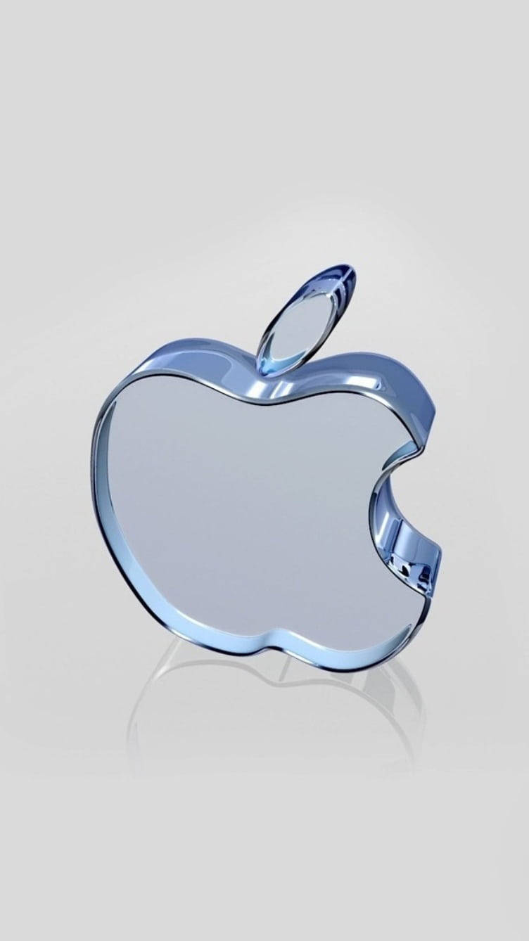 3d Apple Iphone Logo In Glass