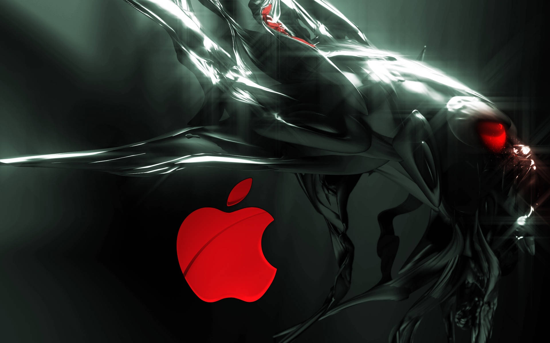 3d Apple Iphone Logo On Alien Background