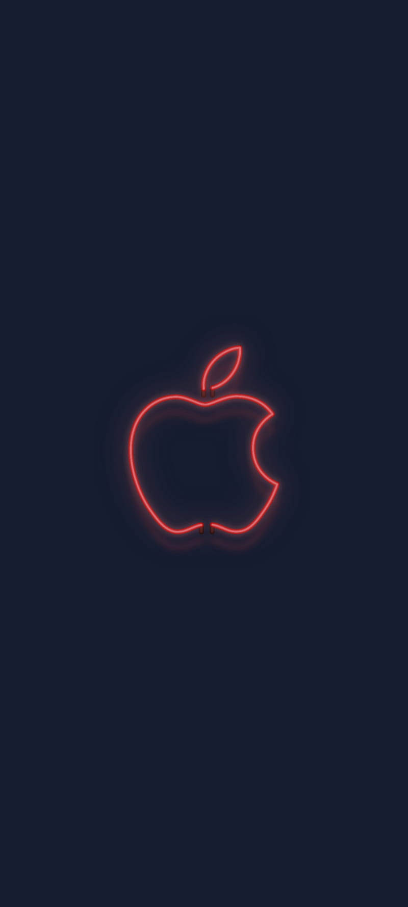 3d Apple Iphone Logo Red Outline Background