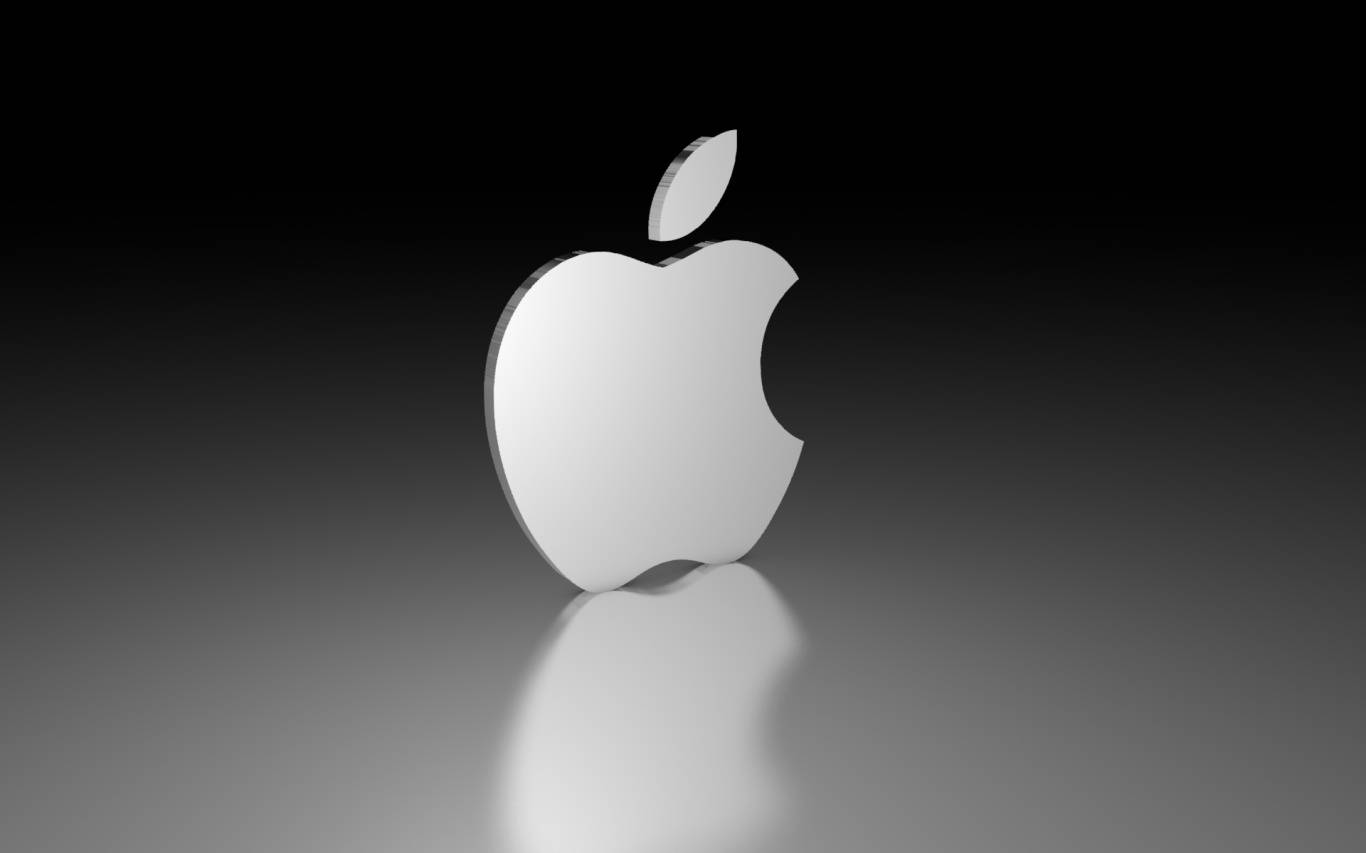 3d Apple Iphone Logo Reflected Background