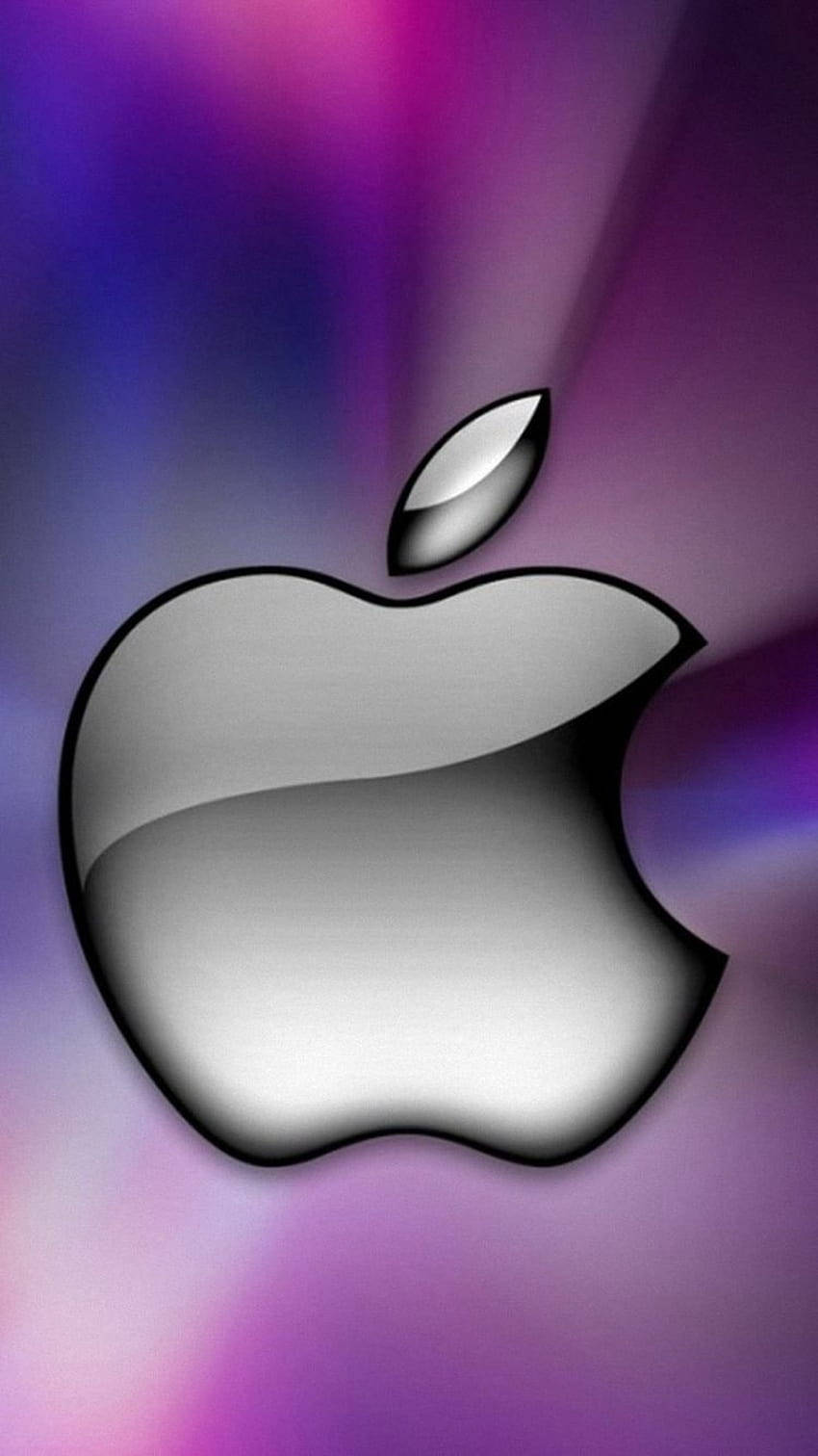3d Apple Iphone Logo Silver Pastels Background