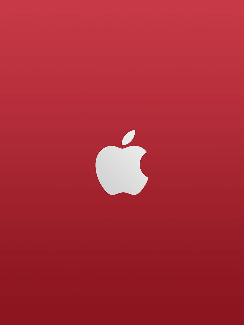 3d Apple Iphone Logo White And Red Background