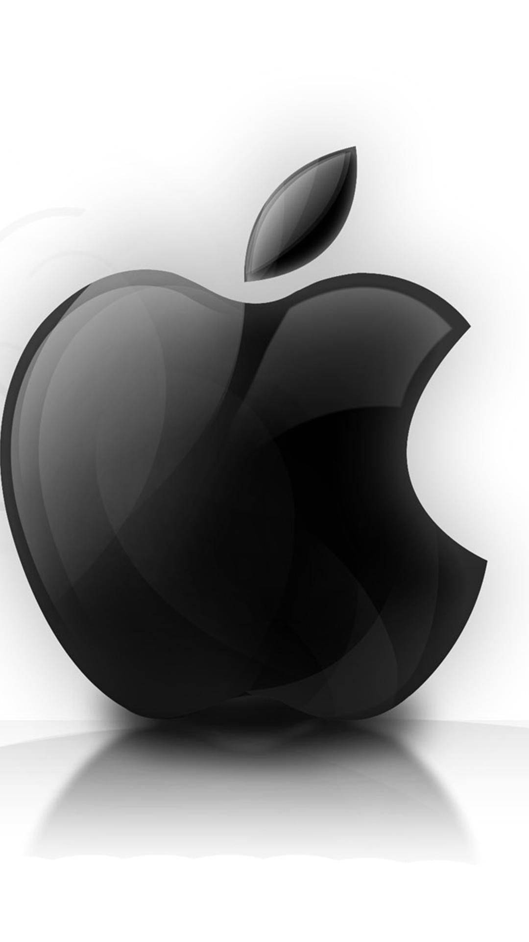 3d Apple Iphone Logo With Shadow Background