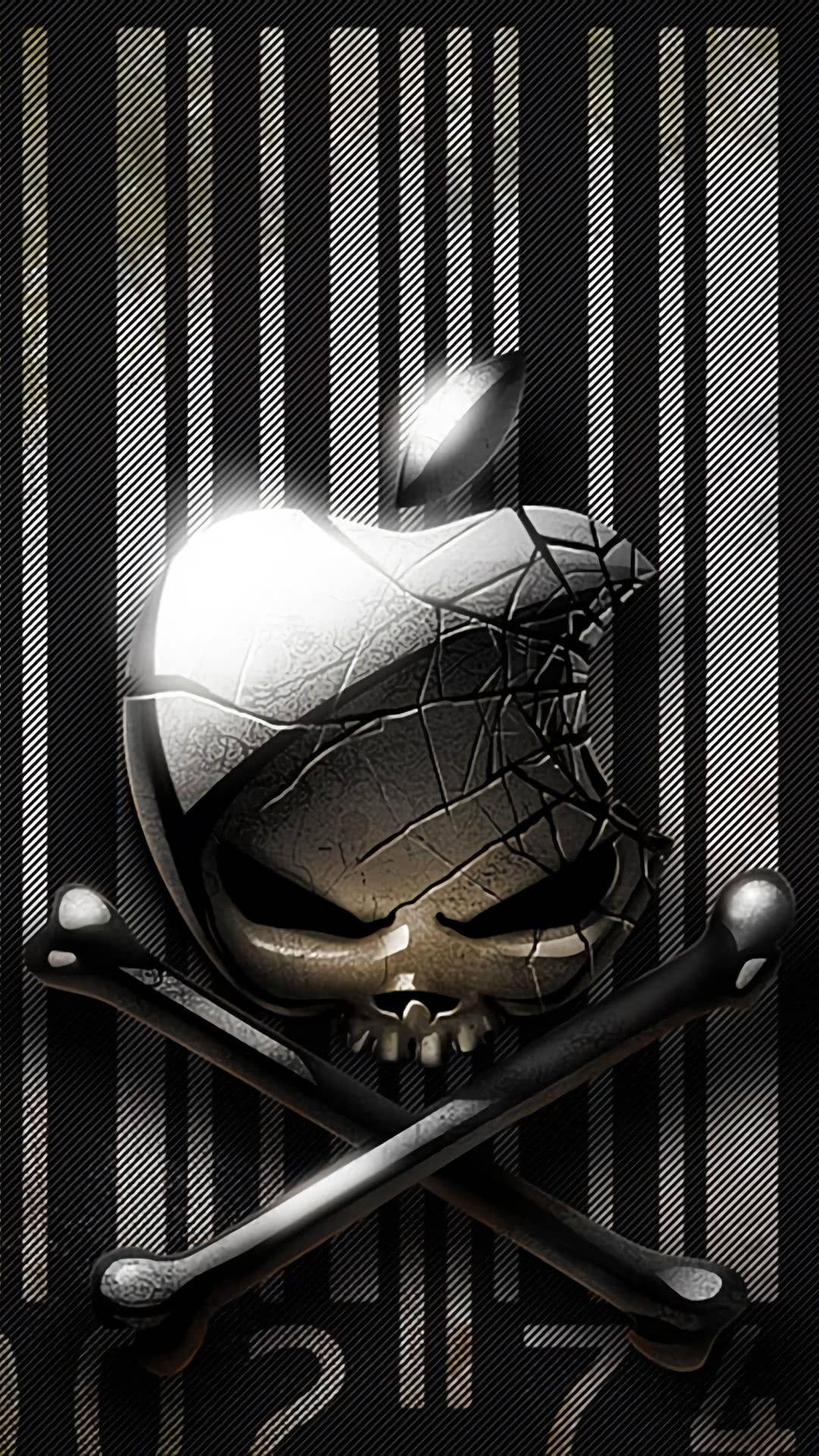 3d Apple Iphone Pirate Logo Background