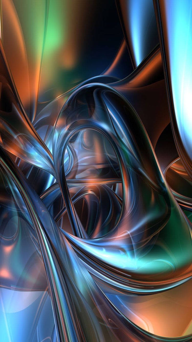 3d Apple Iphone Swirling Metal Background