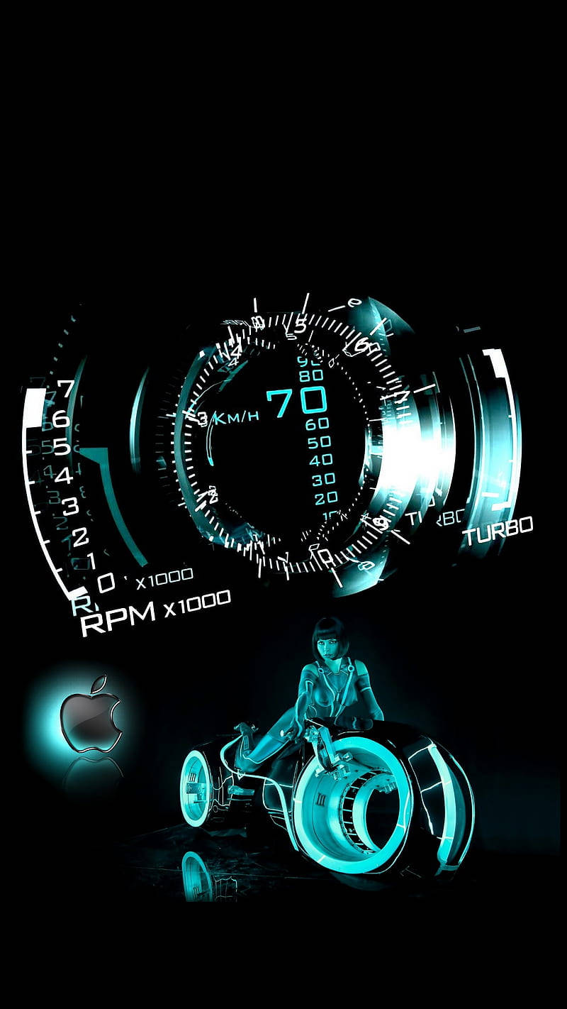 3d Apple Iphone Tron Legacy Background