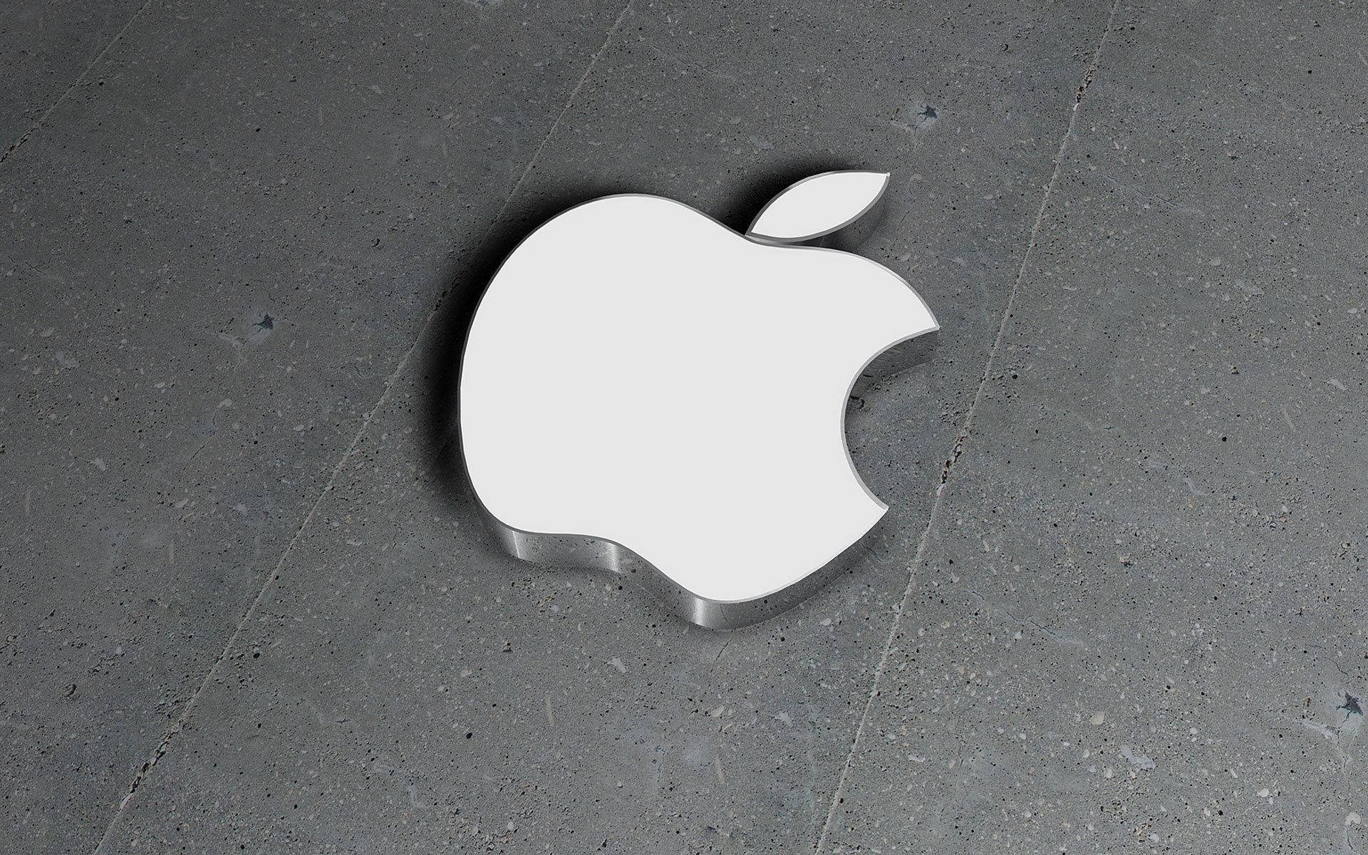 3d Apple Logo On Concrete Background
