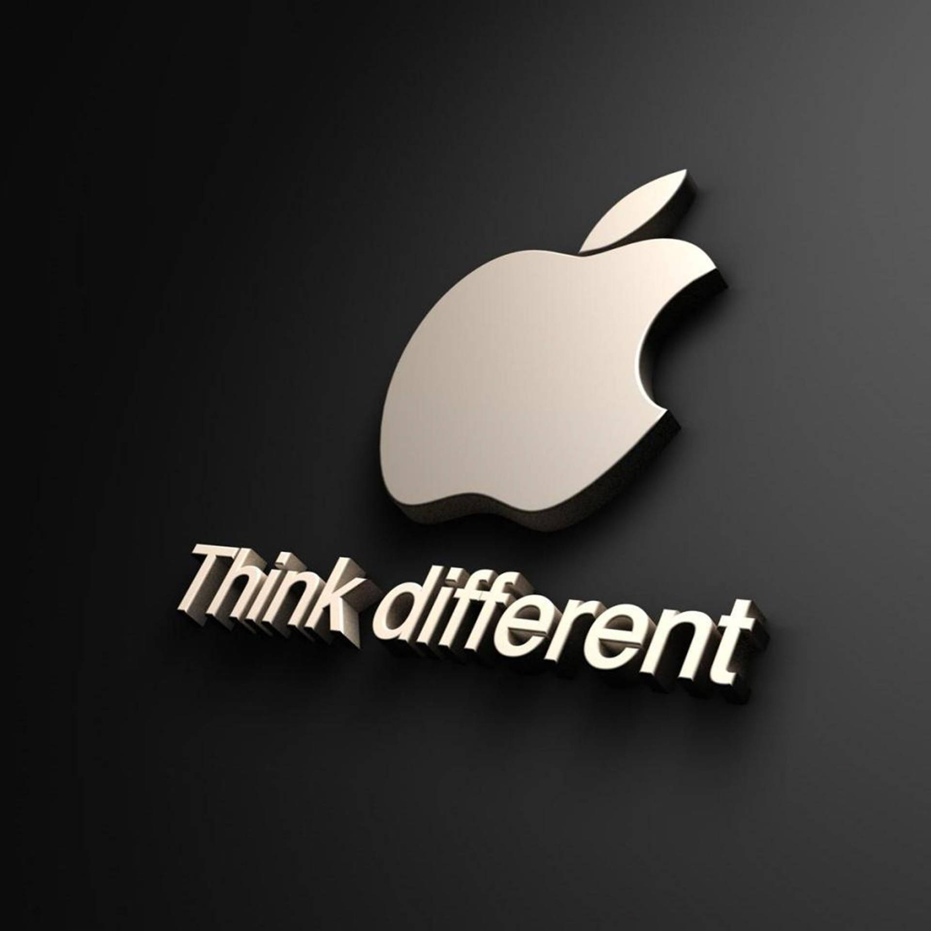 3d Apple Logo Think Different Dark Background