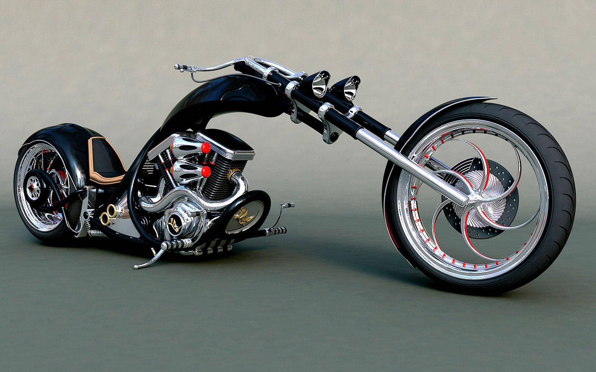 3d Art Chopper Motorcycle Background