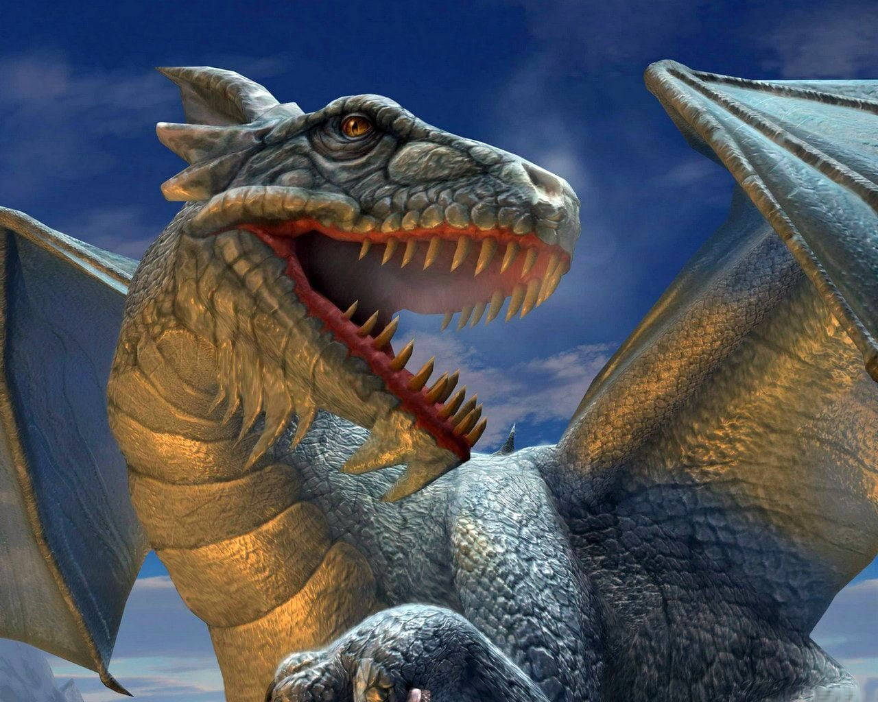 3d Big Mouth Dragon Background