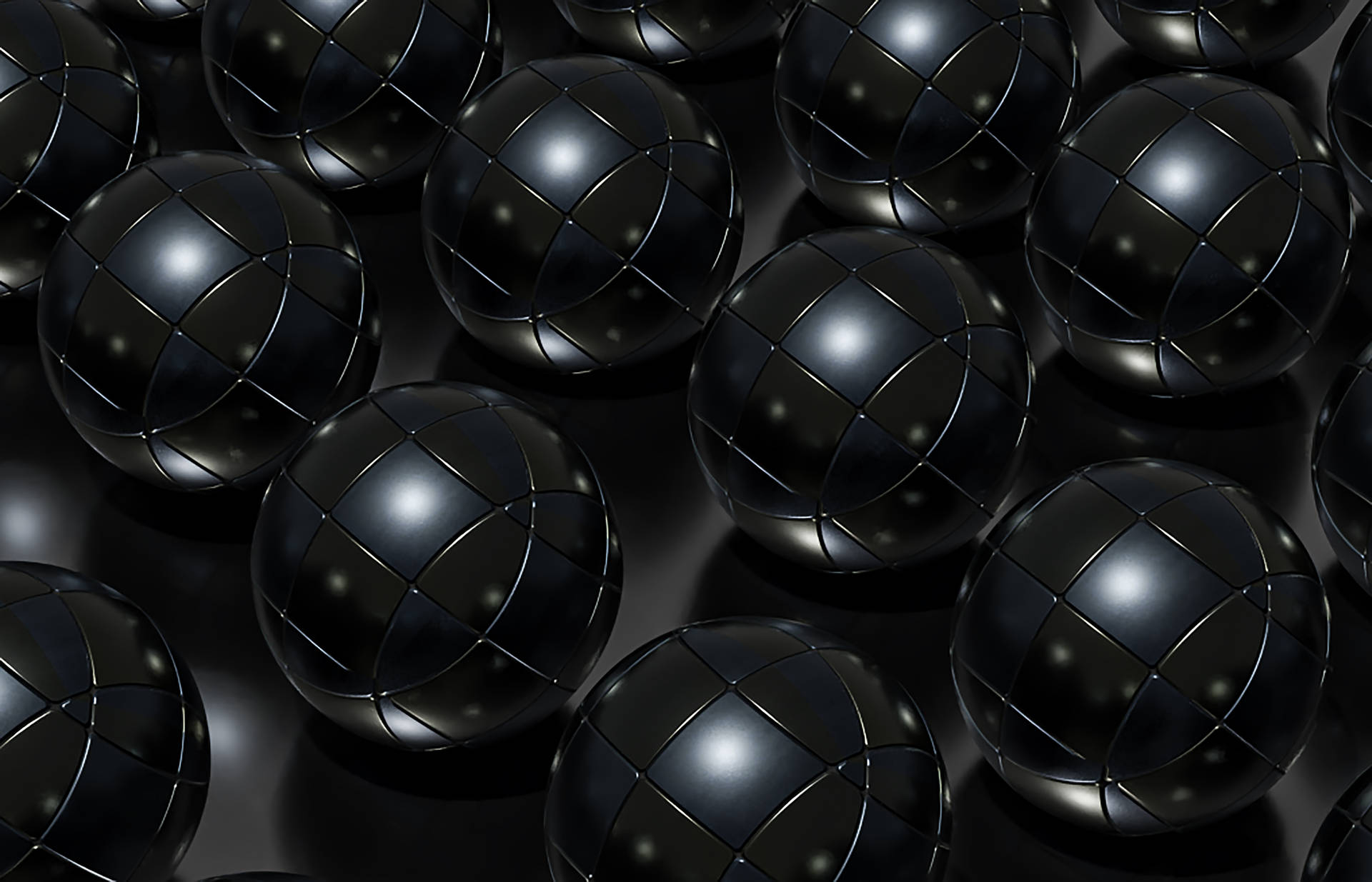 3d Black Balls Aesthetic Pattern Background