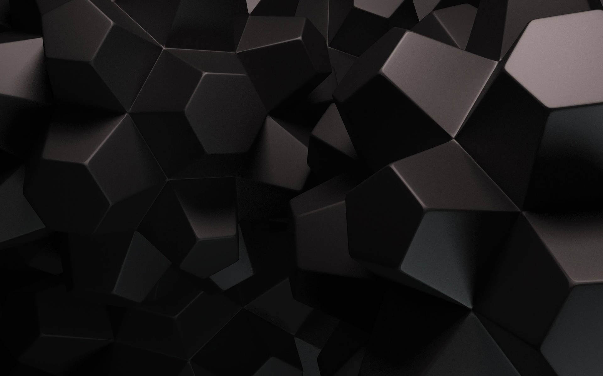 3d Black Hexagons Background