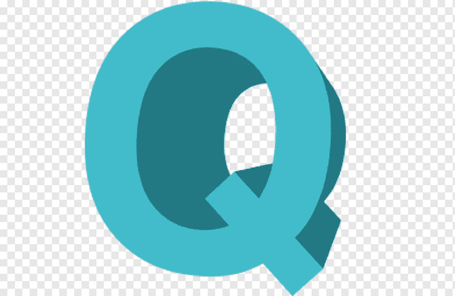 3d Blue Letter Q