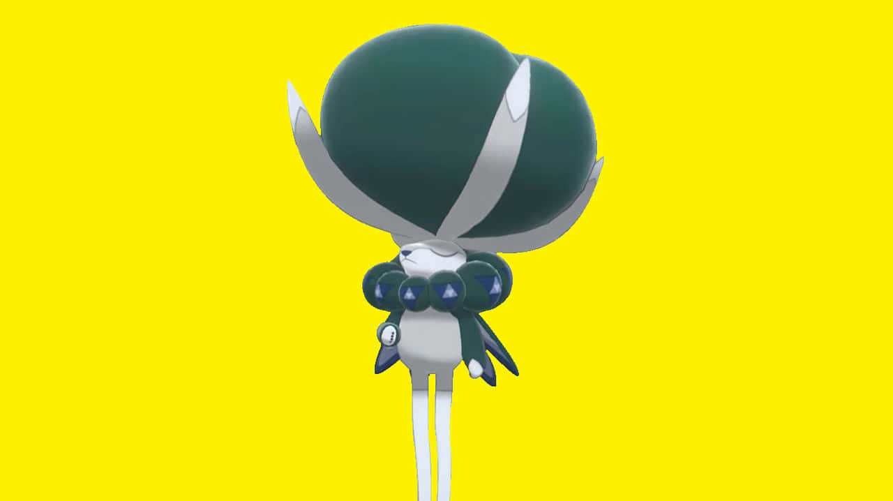 3d Calyrex Pokemon On Yellow Background Background