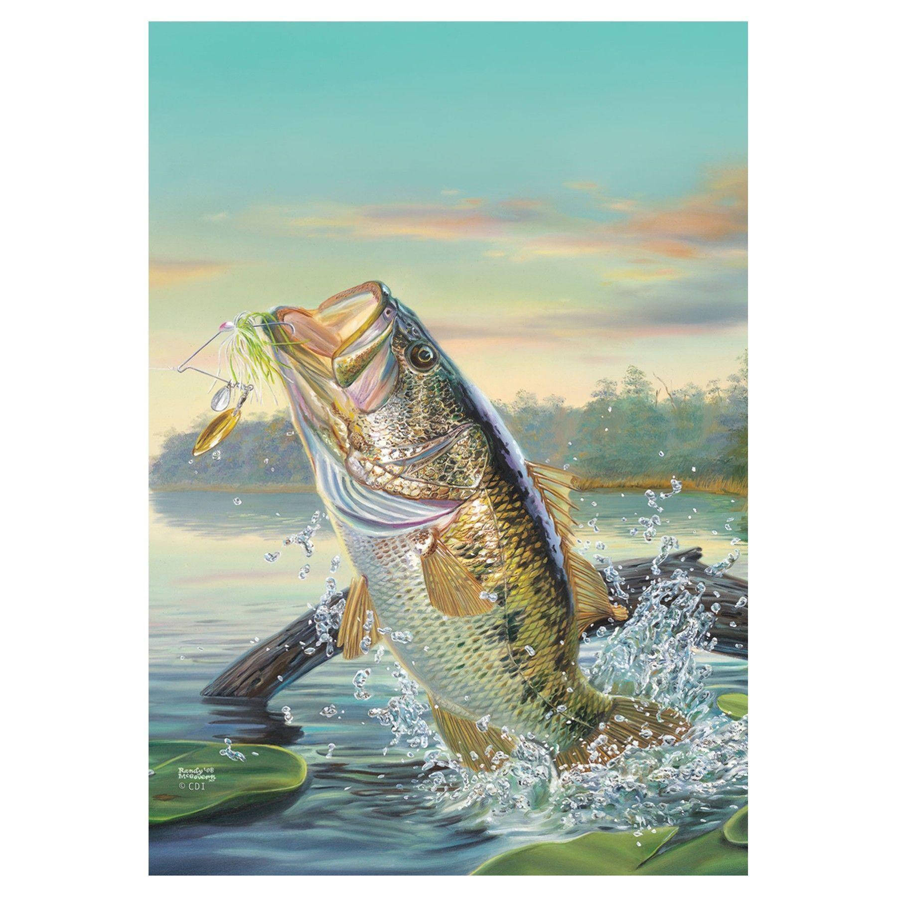 3d Cartoon Art Of A Largemouth Bass Background