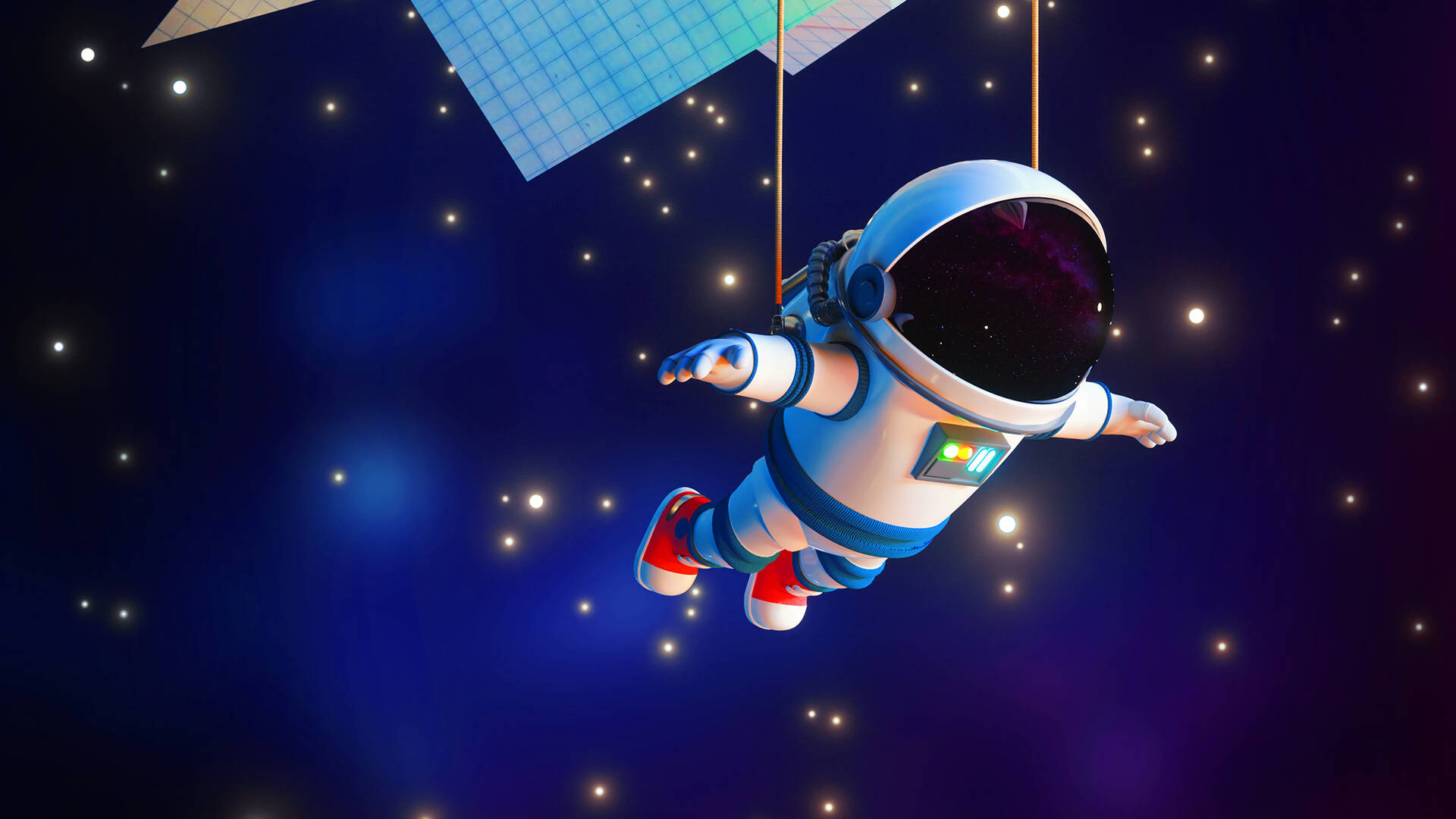 3d Cartoon Astronaut Background