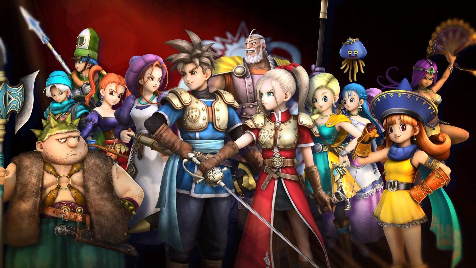 3d Characters From Dragon Quest Heroes Background