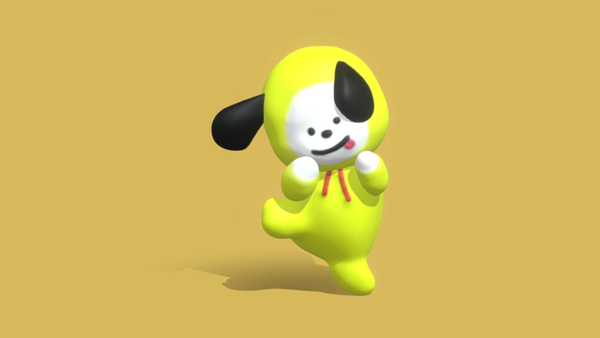3d Chimmy Bt21 In Brown Background