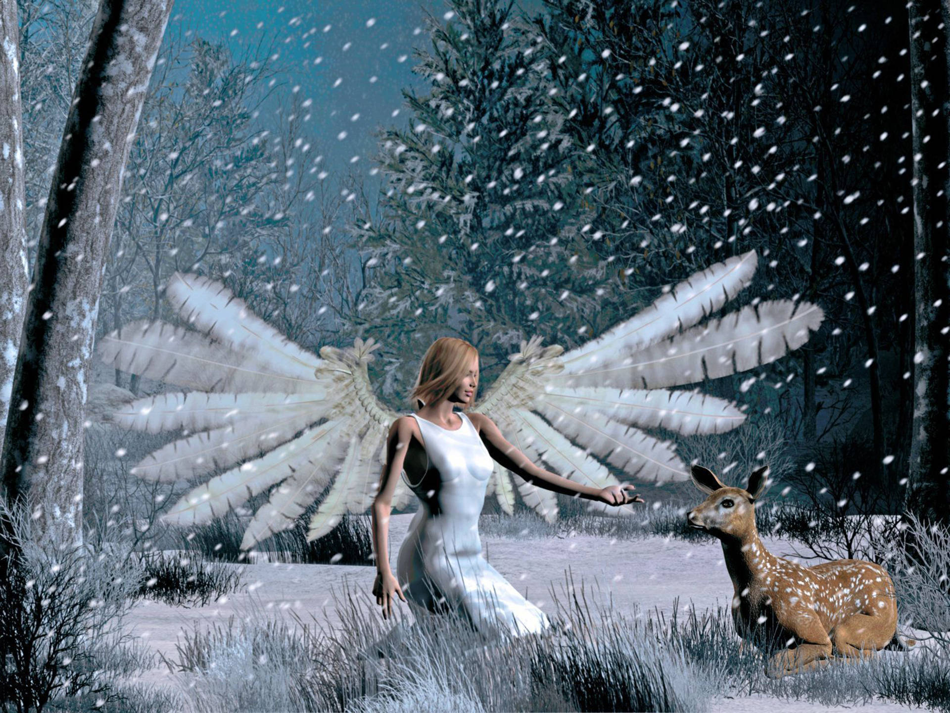 3d Christmas Angel Background