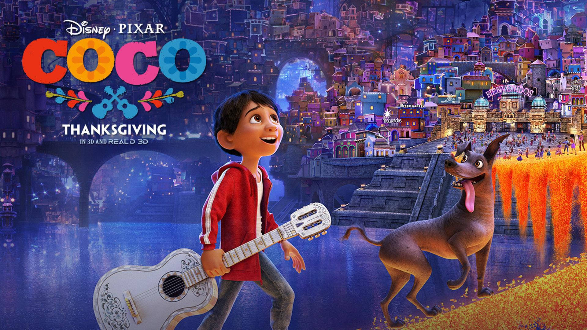 3d Coco Movie Poster Background