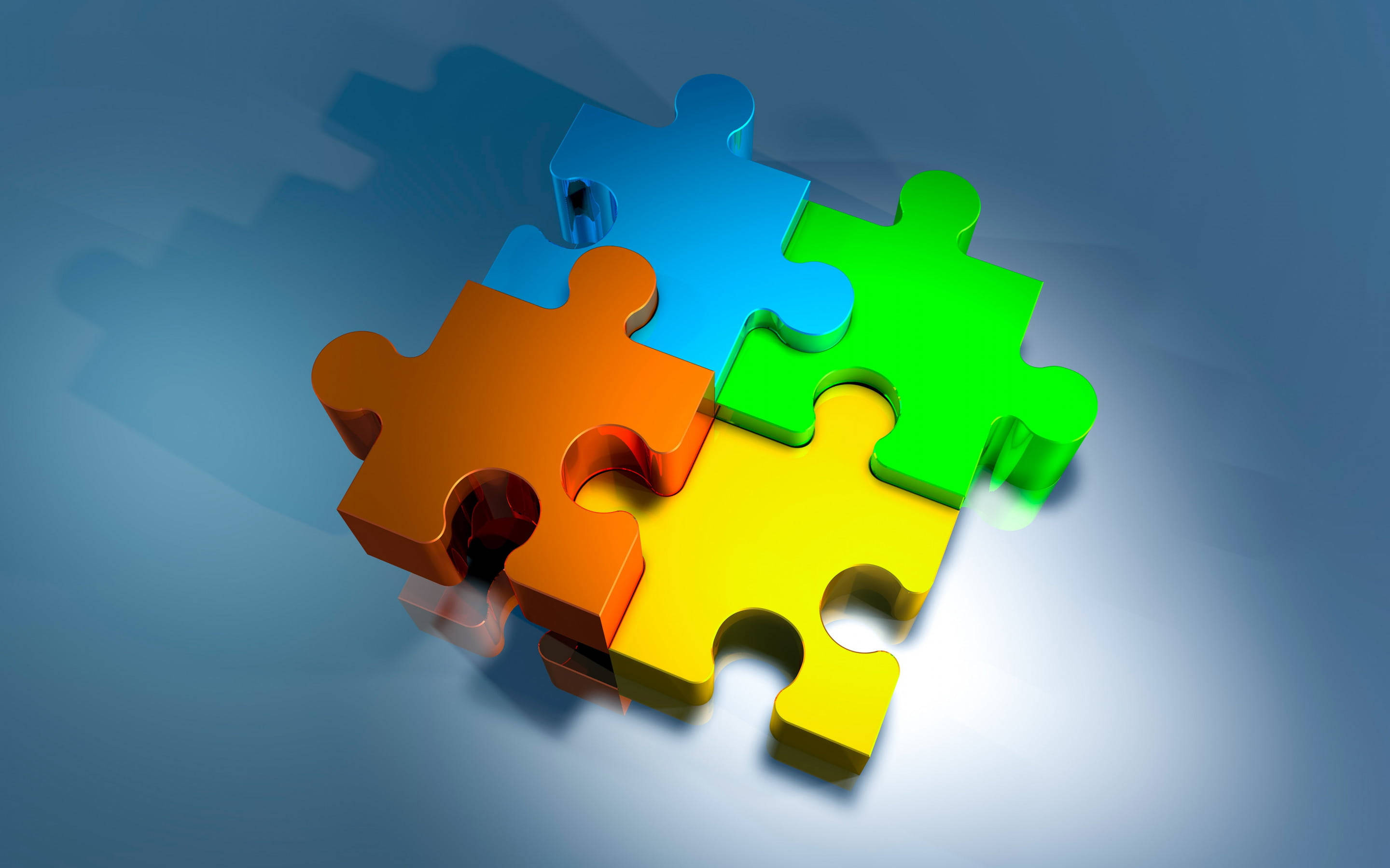 3d Colorful Puzzle Pieces On An Android Phone Screen Background