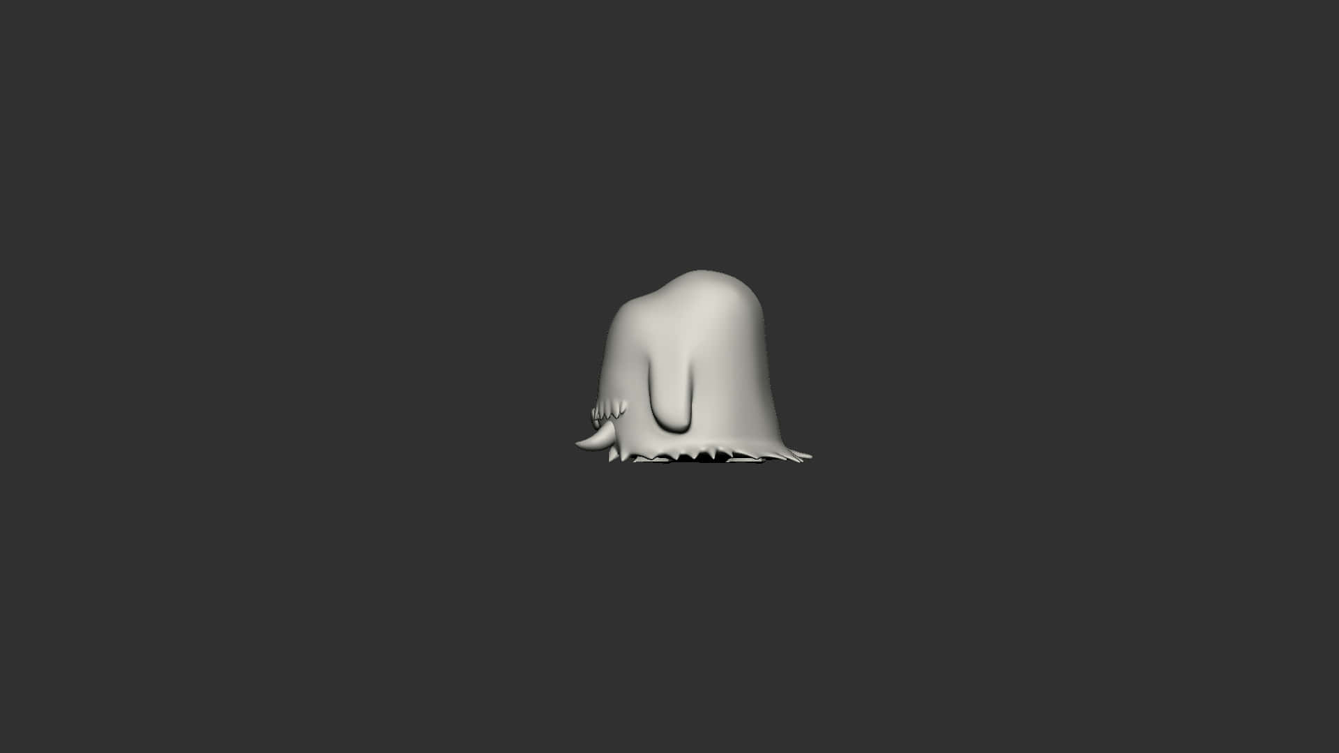 3d Colorless Piloswine With Black Backdrop Background