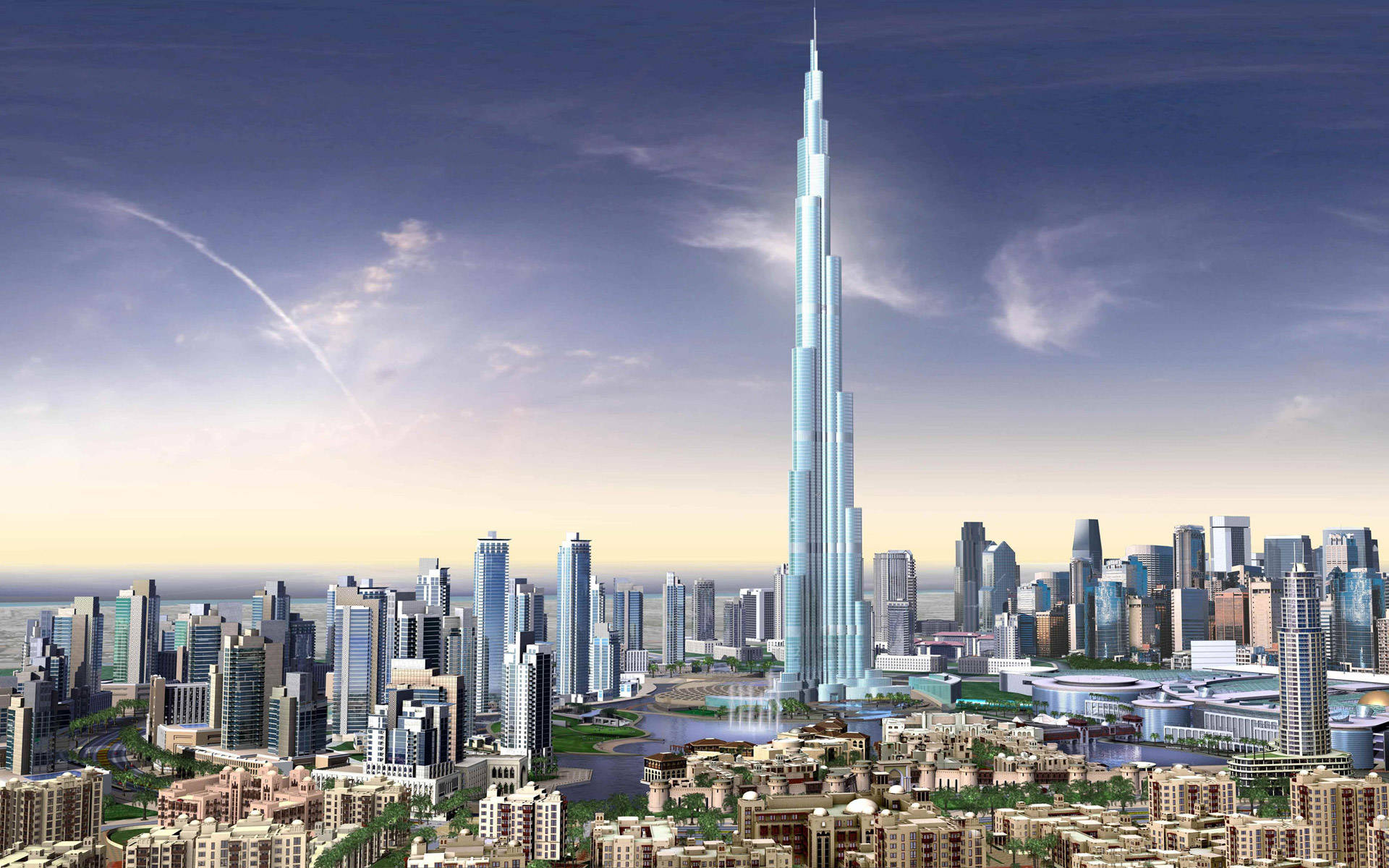 3d Design Of Burj Khalifa In Dubai 4k Background