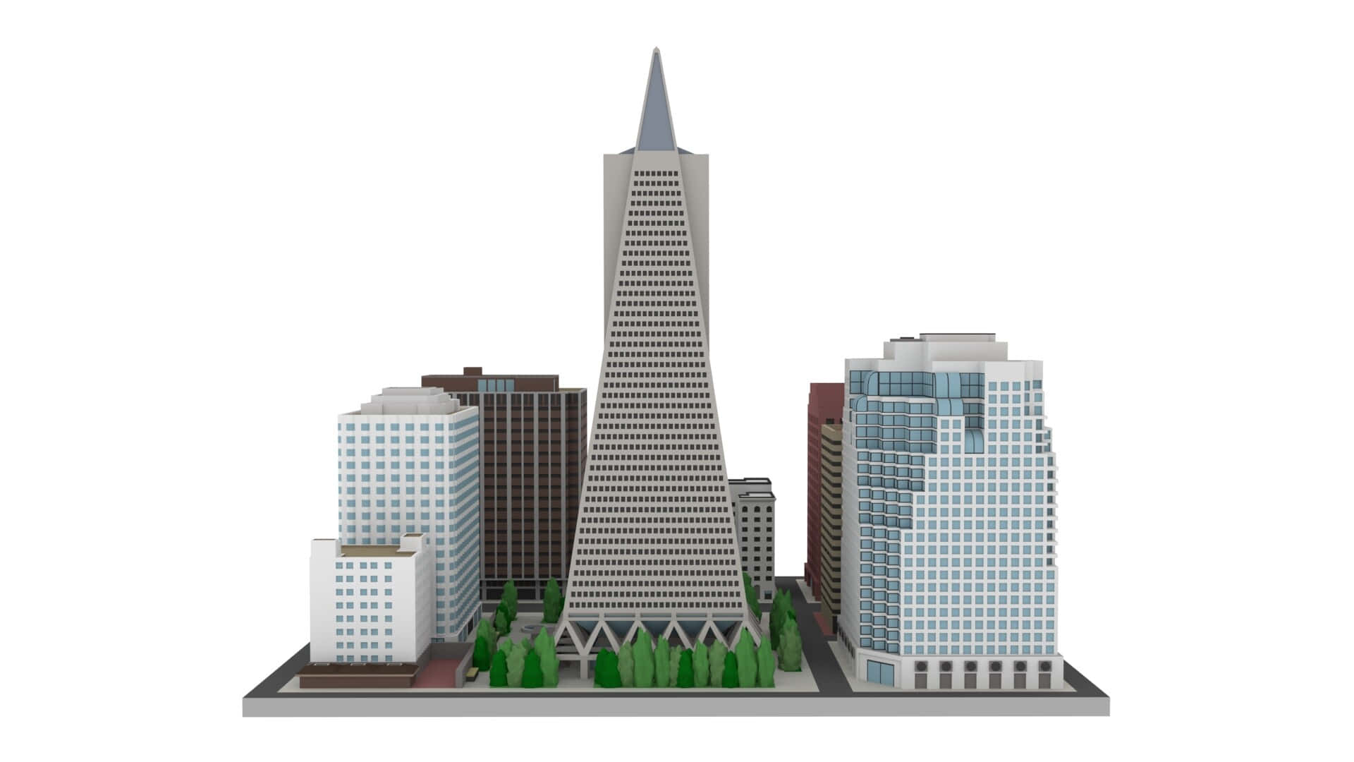 3d Design Of Transamerica Pyramid Background
