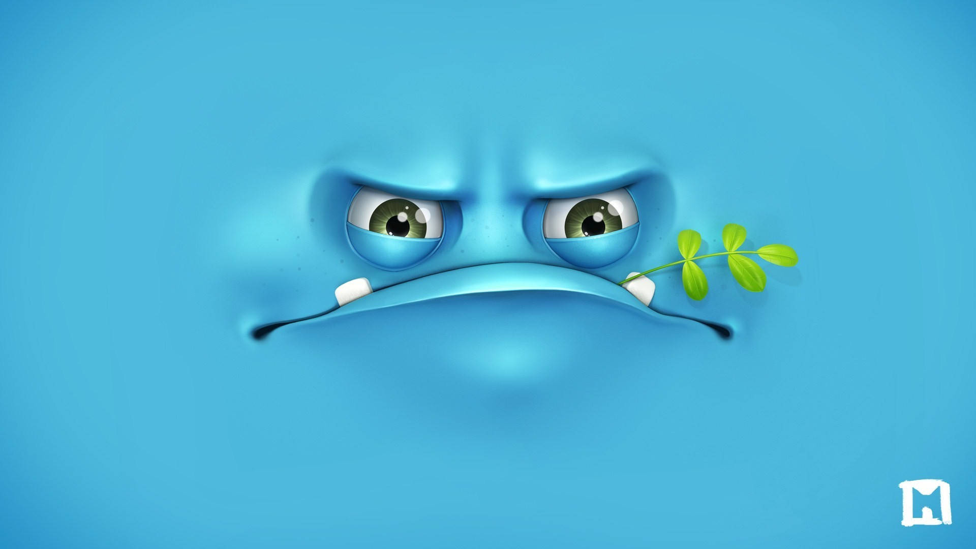 3d Desktop Funny Face Cartoon Character Background