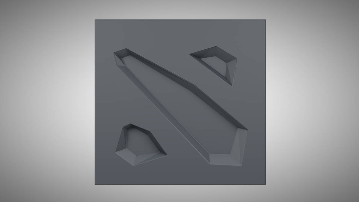 3d Dota 2 Logo Plain Gray