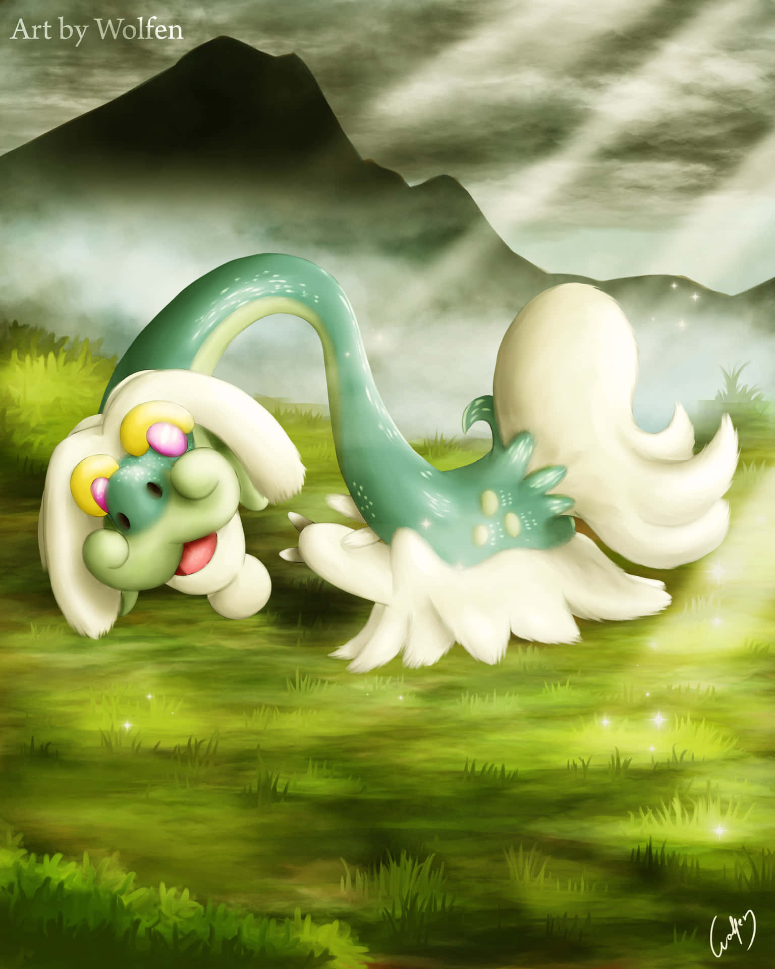 3d Drampa On Grass Background