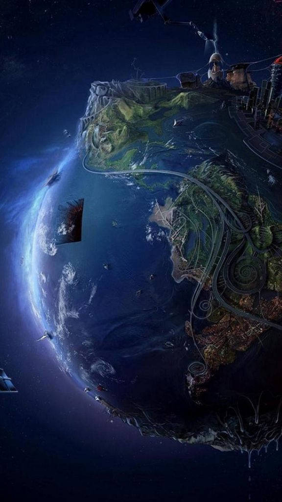 3d Earth Iphone 8 Space Background