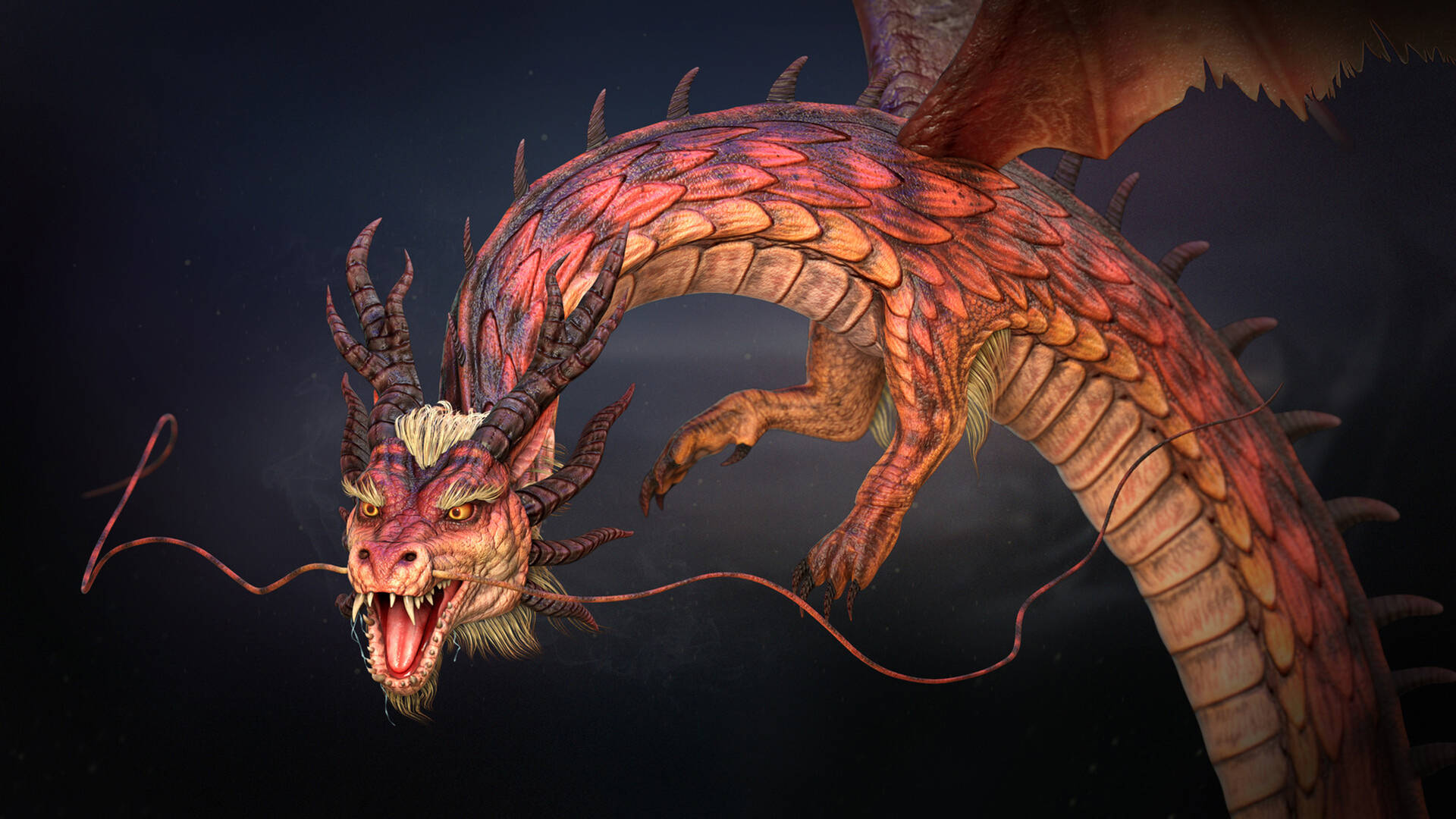 3d Eastern Dragon Background