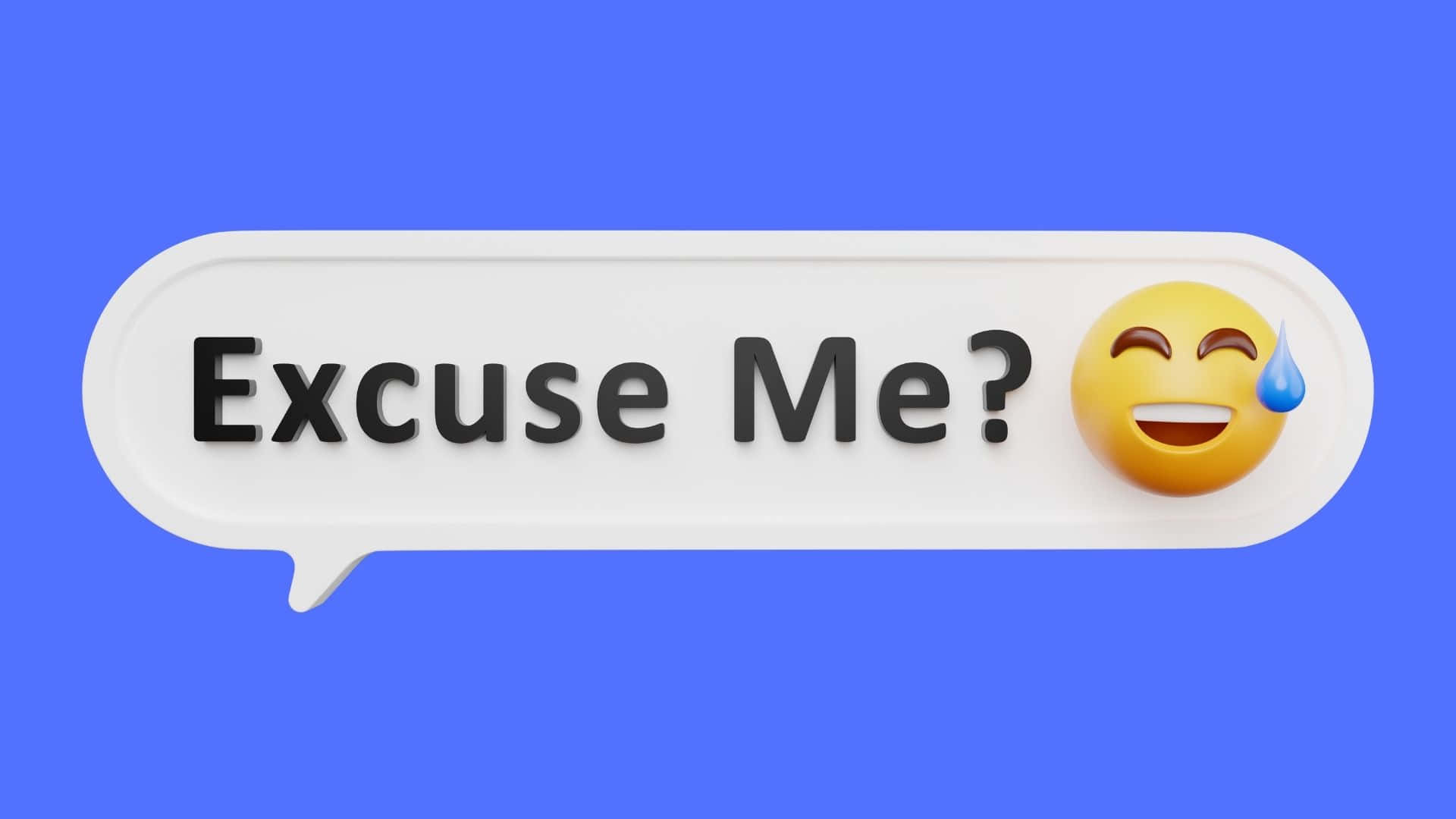 3d Emoji Expressing 'excuse Me' On A Digital Screen Background