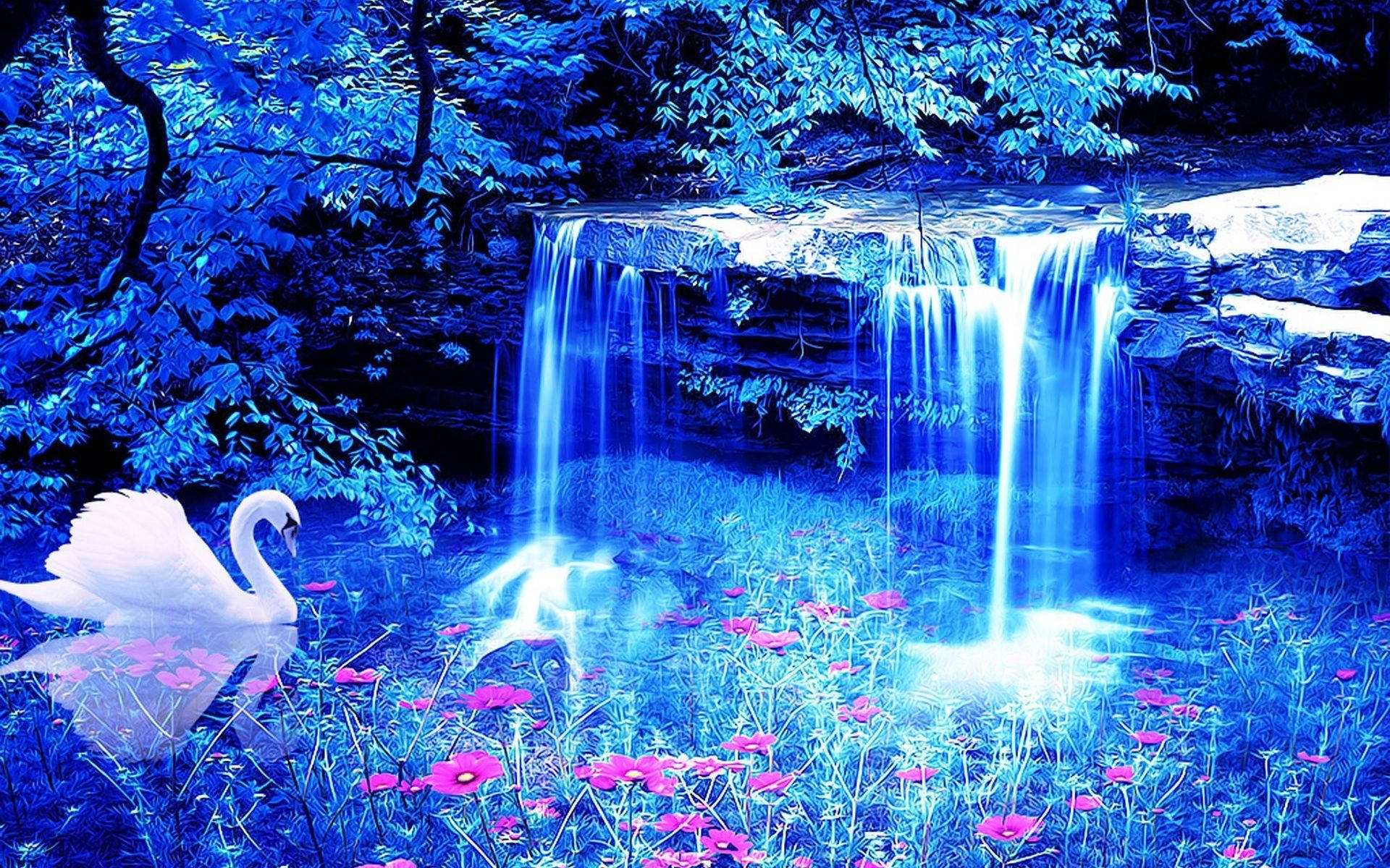 3d Epic Waterfall Background