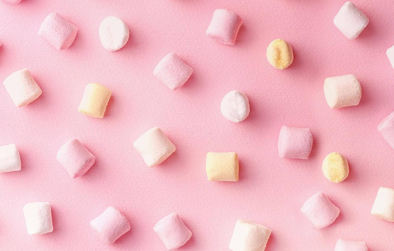 3d Fantasy Of Pink Marshmallow World Background