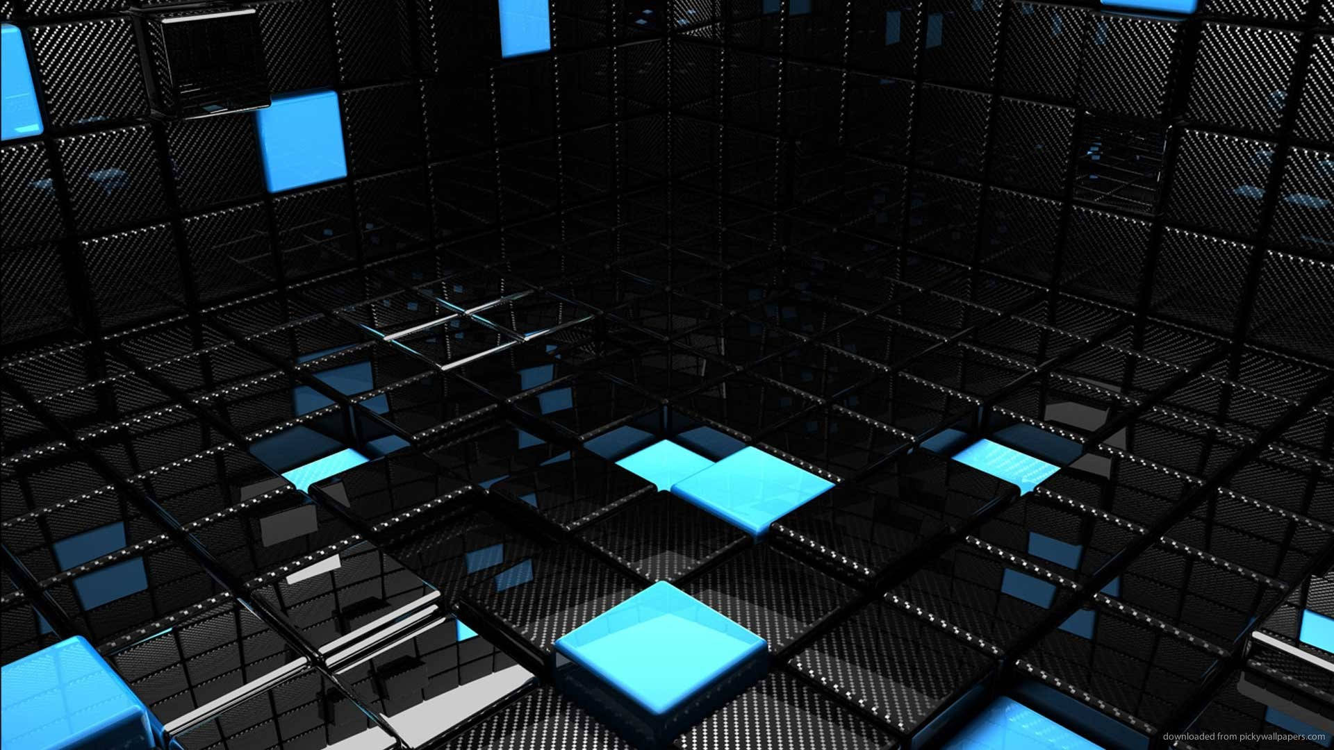 3d Full Room With Cube Walls Background