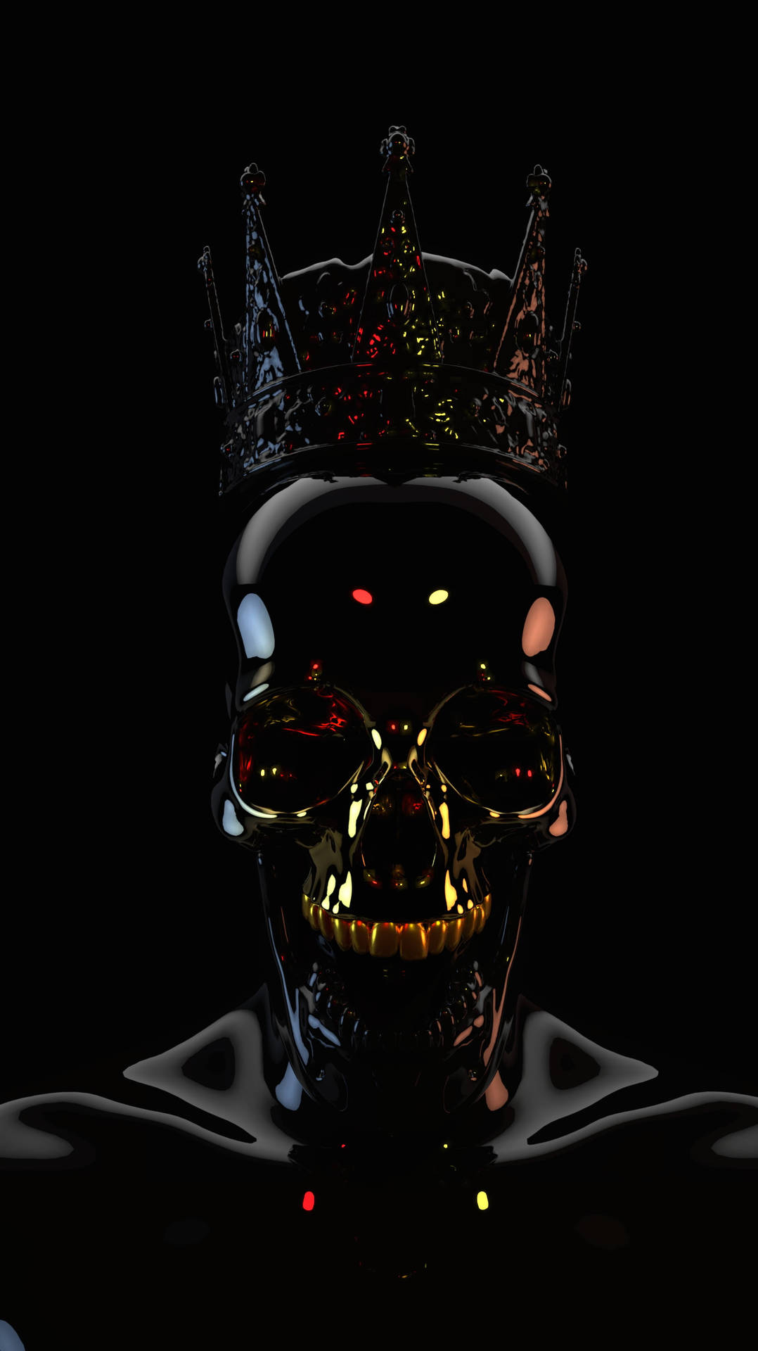 3d Gangster Skull With Crown